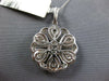 ESTATE LARGE 1.89CT DIAMOND 14KT WHITE GOLD 3D FLOWER FILIGREE FLOATING PENDANT