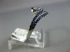 ESTATE .55CT AAA SAPPHIRE 18KT WHITE GOLD 3D WAVE CRISS CROSS FUN RING