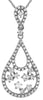 ESTATE .48CT DIAMOND 14KT WHITE GOLD 3D ROUND DOUBLE TEAR DROP FLOATING PENDANT