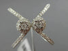 ESTATE LARGE .57CT DIAMOND 18K WHITE GOLD 3D CRISS CROSS DOUBLE FLOWER LOVE RING