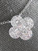 1.14CT DIAMOND 18KT WHITE GOLD 3D ROUND & BAGUETTE 4 LEAF CLOVER LOVE NECKLACE