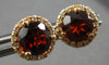 2.30CT DIAMOND & AAA GARNET 14KT ROSE GOLD 3D CLASSIC ROUND HALO STUD EARRINGS