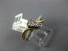 ESTATE .21CT DIAMOND 14K TWO TONE GOLD 3D 2 STONE CRISS CROSS DIAGONAL LOVE RING