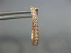 ESTATE .64CT DIAMOND 18KT ROSE GOLD 3D INSIDE OUT OVAL HUGGIE HANGING EARRINGS