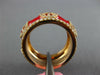 WIDE 1.40CT DIAMOND & RED ENAMEL 18K ROSE GOLD 3D MULTI PEACE SIGN ETERNITY RING