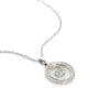 ESTATE .25CT DIAMOND 18KT WHITE GOLD 3D ROUND CRISS CROSS SWIRL FLOATING PENDANT