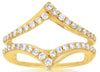 ESTATE 0.50CT DIAMOND 14KT YELLOW GOLD 3D DOUBLE V SHAPE INSERT ANNIVERSARY RING