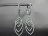 ESTATE LARGE 1.06CT DIAMOND 18KT WHITE GOLD 3D MULTI LEAF HANGING DROP EARRINGS