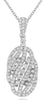 ESTATE .51CT DIAMOND 18KT WHITE GOLD MULTI ROW CLUSTER OVAL FUN FLOATING PENDANT