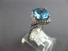 3.6CT DIAMOND & AAA BLUE TOPAZ 14KT WHITE GOLD 3D FILIGREE HALO ENGAGEMENT RING