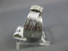 ESTATE .19CT DIAMOND 18KT WHITE GOLD MULTI ROW CRISS CROSS SQUARE PAVE FUN RING
