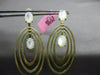 ESTATE LARGE AAA MOON STONE 14KT YELLOW GOLD MULTI OVAL CLIP ON HANGING EARRINGS