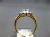 LARGE 3.19CT DIAMOND & AAA SAPPHIRE 18K 2 TONE GOLD 3D FLORAL ENGAGEMENT RING