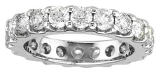 LARGE 2.5CT DIAMOND 14KT WHITE GOLD ROUND SHARE PRONG ETERNITY ANNIVERSARY RING