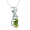 ESTATE .71CT DIAMOND & AAA PERIDOT 14KT WHITE GOLD OVAL & ROUND FLOATING PENDANT