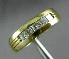 .70CT PRINCESS DIAMOND 14KT YELLOW GOLD 5 STONE INVISIBLE ANNIVERSARY RING #1288