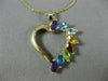 ESTATE 1.20CT AAA MULTI GEM 14K YELLOW GOLD 3D HEART JOURNEY FUN PENDANT #21386