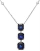 10.09CT DIAMOND & AAA SAPPHIRE 18KT WHITE GOLD EMERALD CUT & ROUND LOVE NECKLACE