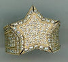 ESTATE LARGE 4.26CT DIAMOND 14KT YELLOW GOLD 3D ROUND STAR FUN RING