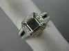 ESTATE WIDE .50CT DIAMOND 14K WHITE GOLD SQUARE SEMI MOUNT ENGAGEMENT RING #1275