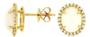 3.75CT DIAMOND & AAA OPAL 14K YELLOW GOLD OVAL & ROUND HALO FLOWER STUD EARRINGS