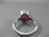 ANTIQUE 2.3CT DIAMOND & RUBY 14KT WHITE GOLD HALO DESIGN ENGAGEMENT RING #3046