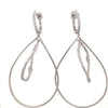 EXTRA LARGE 1.49CT DIAMOND 18KT WHITE GOLD 3D DOUBLE TEAR DROP HANGING EARRINGS