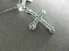 ESTATE .30CT ROUND DIAMOND 14KT WHITE GOLD CLASSIC CHANNEL CROSS PENDANT #23015