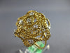 ESTATE LARGE .23CT DIAMOND 18KT YELLOW GOLD 3D CLASSIC ETOILE FLOWER ROSE RING