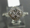 ESTATE .60CT DIAMOND 18KT WHITE GOLD SQUARE CLUSTER HALO FRIENDSHIP PROMISE RING
