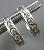 .28CT DIAMOND 18KT WHITE GOLD CLASSIC ROUND ETOILE HUGGIE HOOP HANGING EARRINGS