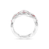 ESTATE 1.24CT DIAMOND & AAA RUBY 14KT WHITE GOLD 3D FLOWER BUTTERFLY LOVE RING