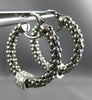 ESTATE LARGE .70CT DIAMOND 14KT TWO TONE GOLD 3D MESH MOVABLE BALL HOOP EARRINGS