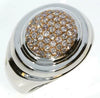 LARGE .77CT LIGHT PINK DIAMOND 18K ROSE GOLD ROUND PAVE CIRCULAR UNISEX FUN RING