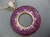 LARGE 3.45CT DIAMOND & AAA PINK SAPPHIRE 18KT ROSE GOLD CIRCLE OF LIFE PENDANT