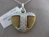 ESTATE LARGE .62CT DIAMOND 14K WHITE & YELLOW GOLD MULTI ROPE HEART LOVE PENDANT