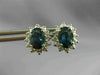 ESTATE 2.36CT DIAMOND & AAA SAPPHIRE 14KT WHITE GOLD FLOWER STUD EARRINGS #26438