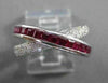ESTATE WIDE 1.45CT DIAMOND & AAA RUBY 14KT WHITE GOLD CRISSCROSS FUN RING #18474