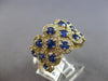 LARGE 3.92CT DIAMOND & AAA SAPPHIRE 14KT YELLOW GOLD MULTI ROW ANNIVERSARY RING
