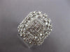 LARGE 2.39CT DIAMOND 18KT WHITE GOLD 3D ROUND & BAGUETTE MULTI ROW COCKTAIL RING