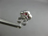 ESTATE LARGE 1.15CT DIAMOND & AAA RUBY 18KT WHITE GOLD 3D SQUARE FLOWER EARRINGS