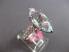 EXTRA LARGE 5.66CT DIAMOND & AAA AQUAMARINE 18KT WHITE GOLD 3D ENGAGEMENT RING