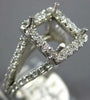 LARGE 1.02CT DIAMOND 14KT WHITE GOLD 3D SQUARE HALO SEMI MOUNT ENGAGEMENT RING