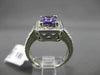 ESTATE 2.60CT DIAMOND & AAA AMETHYST 14K WHITE HALO DESIGN FILIGREE EMERALD RING