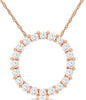 .25CT DIAMOND 14KT ROSE GOLD ROUND CIRCLE OF LIFE SHARED PRONG FLOATING PENDANT