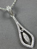 ESTATE .20CT DIAMOND 14KT WHITE GOLD 3D ROUND TEAR DROP FUN FLOATING PENDANT