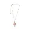 LARGE 6.89CT PINK & WHITE DIAMOND 18K WHITE ROSE GOLD BY THE YARD LOVE NECKLACE