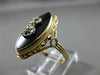 ANTIQUE OLD MINE DIAMOND & ONYX 14KT TWO TONE GOLD SWIRL MARQUISE RING #21458