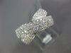 LARGE 2.0CT DIAMOND 18KT WHITE GOLD 3D MULTI ROW CRISS CROSS PAVE X LOVE RING