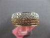 WIDE 1.31CT WHITE & PINK DIAMOND 18KT ROSE GOLD 3D MULTI ROW ANNIVERSARY RING
